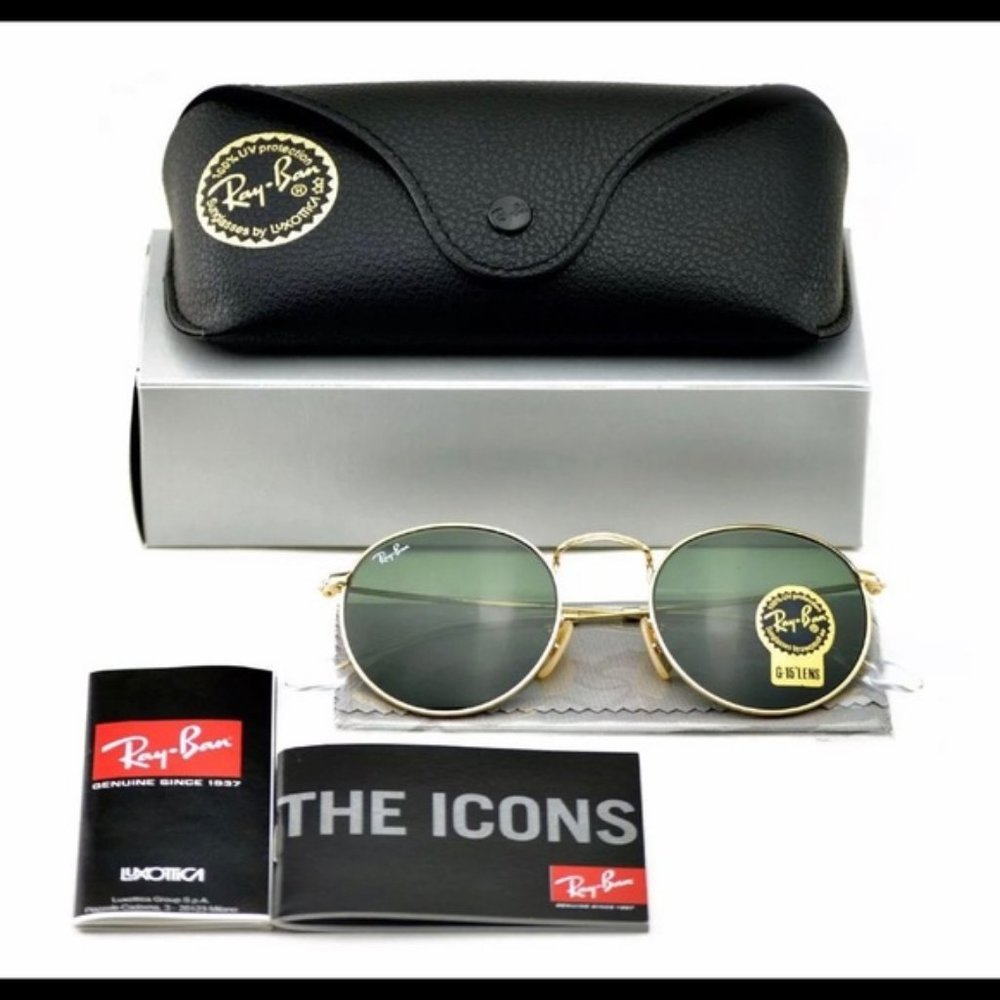 Rayban round metal green lens sunglasses 50MM - Picture 6 of 7